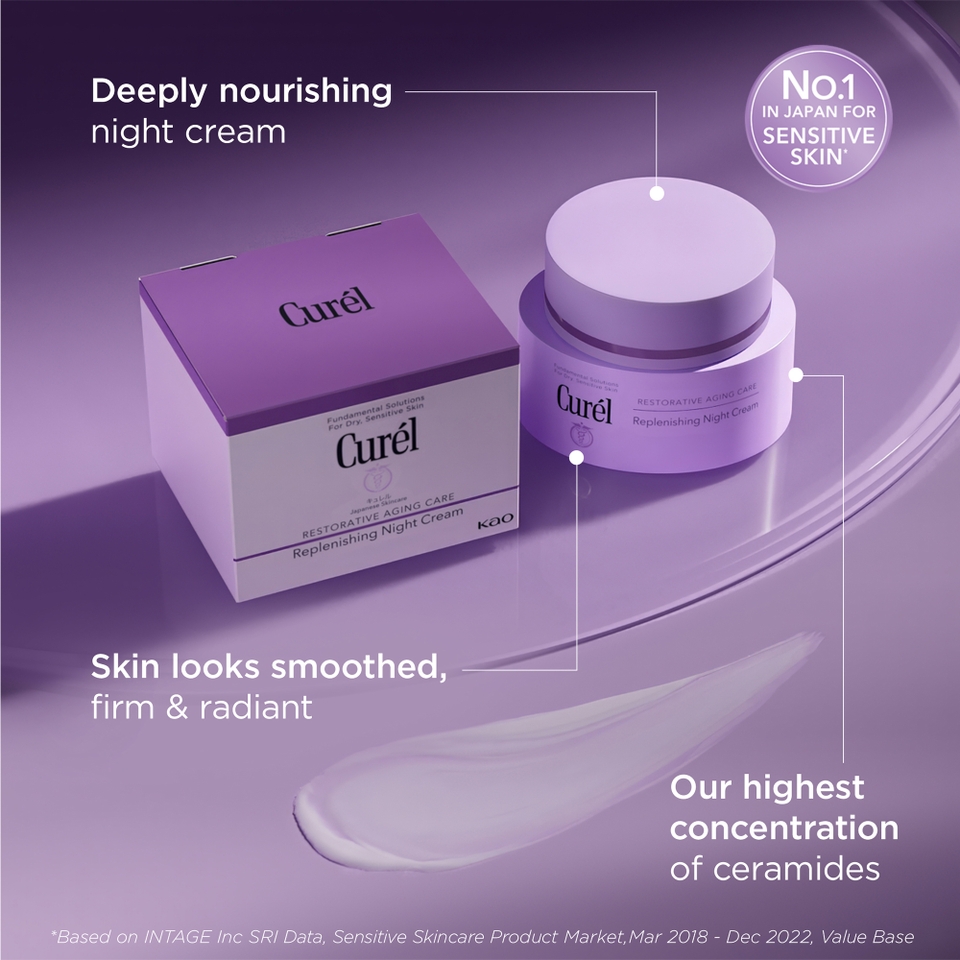 Curél Replenishing Night Cream for Dry, Sensitive Skin 40ml