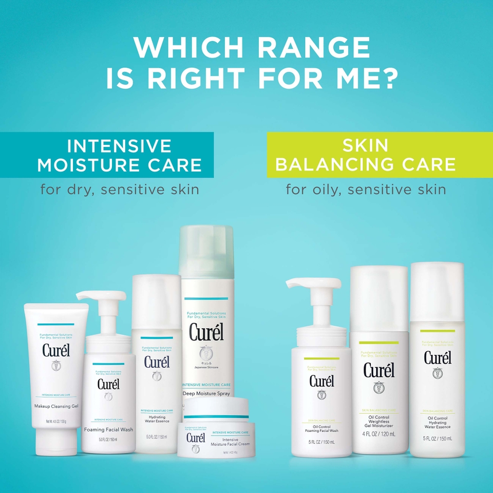 Curél Skin Balancing Care Oil Control Foaming Facial Wash for Sensitive Skin 150ml