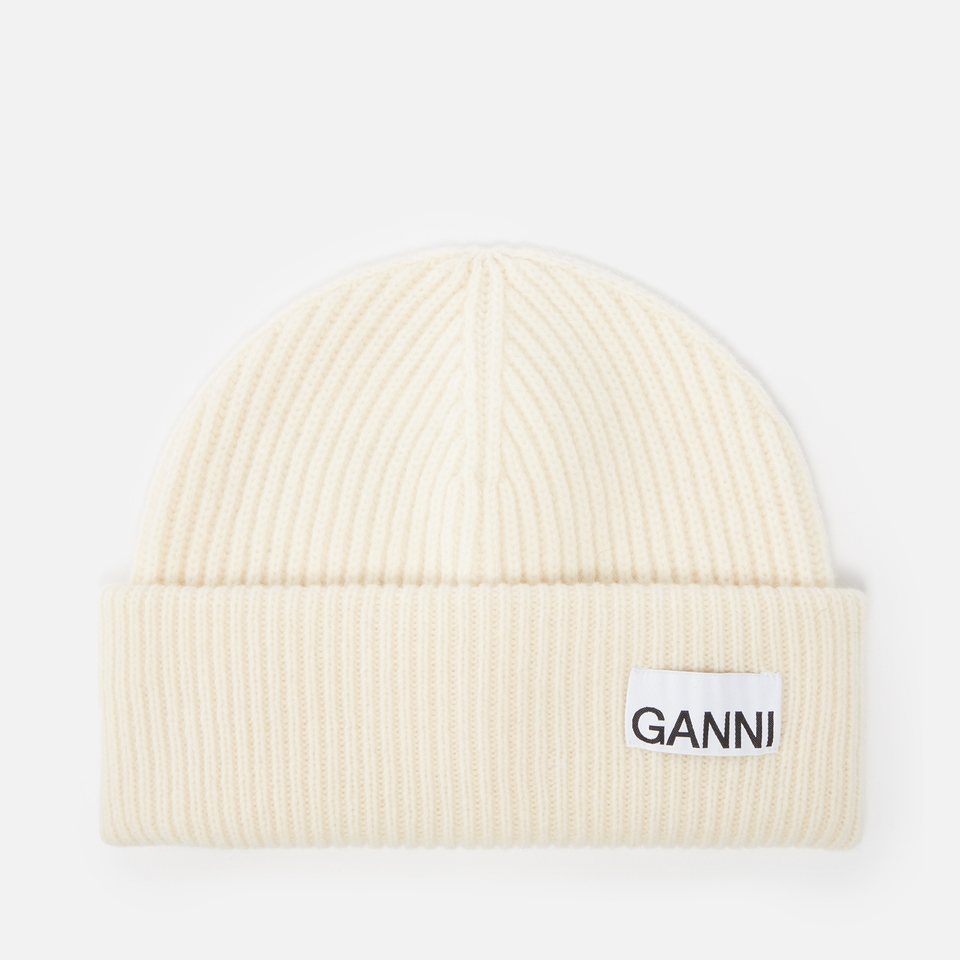 Ganni Light Structured Rib-Knit Beanie