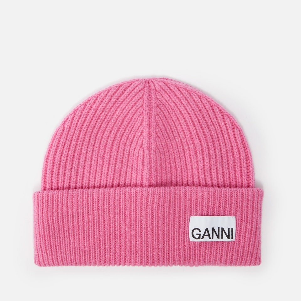 Ganni Light Structured Rib-Knit Beanie