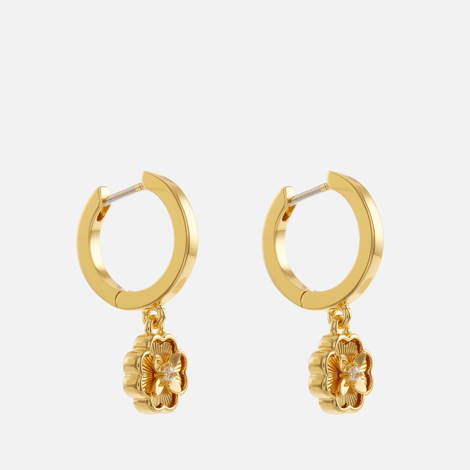 Kate Spade New York Gold-Tone Flower Huggie Earrings