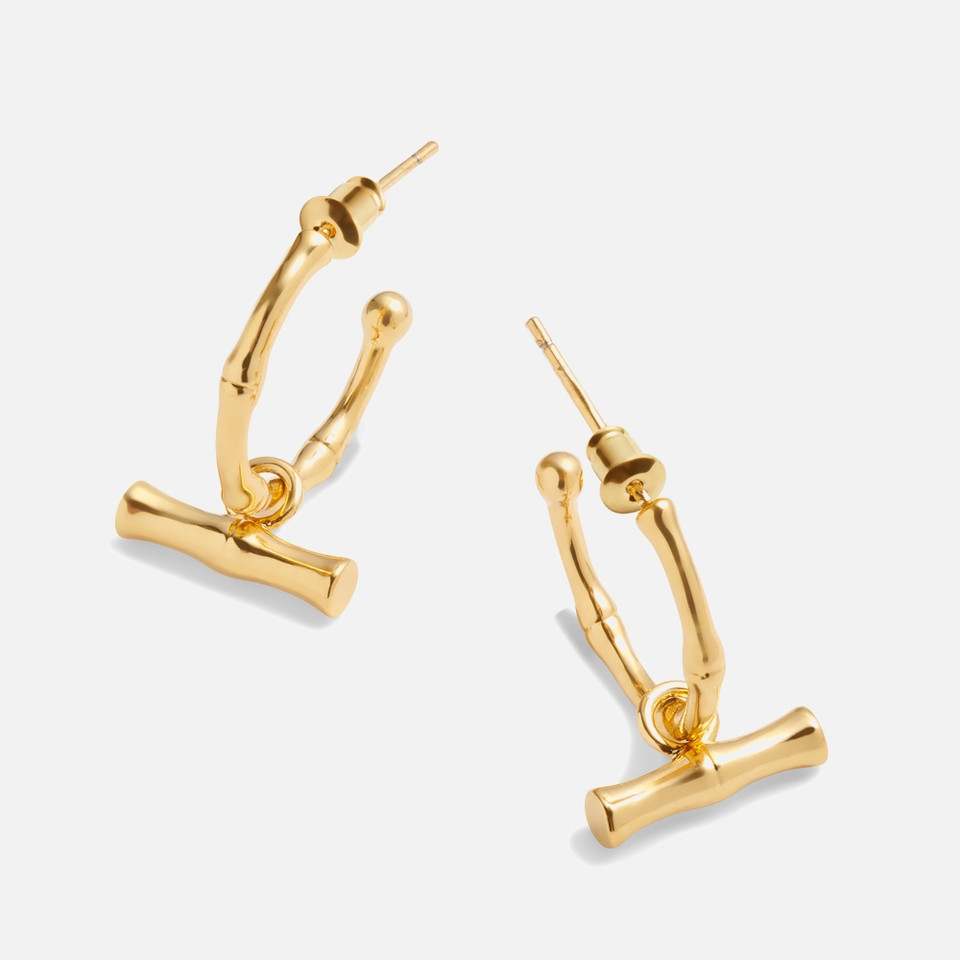 Katie Loxton Bamboo 18-Karat Gold-Plated Hoop Earrings