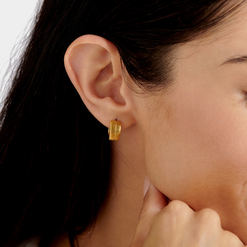 Katie Loxton Ciana Snake Huggie 18-Karat Gold-Plated Hoop Earrings