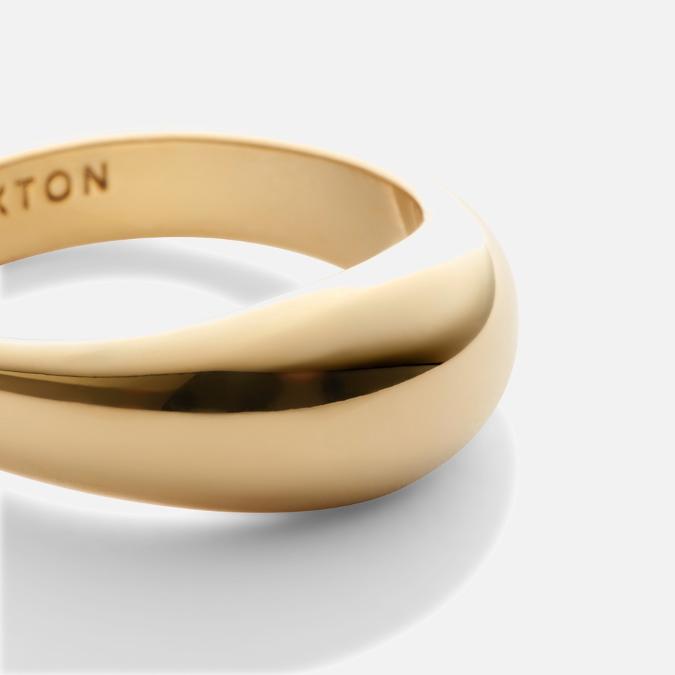 Katie Loxton Aura 18-Karat Gold-Plated Dome Ring