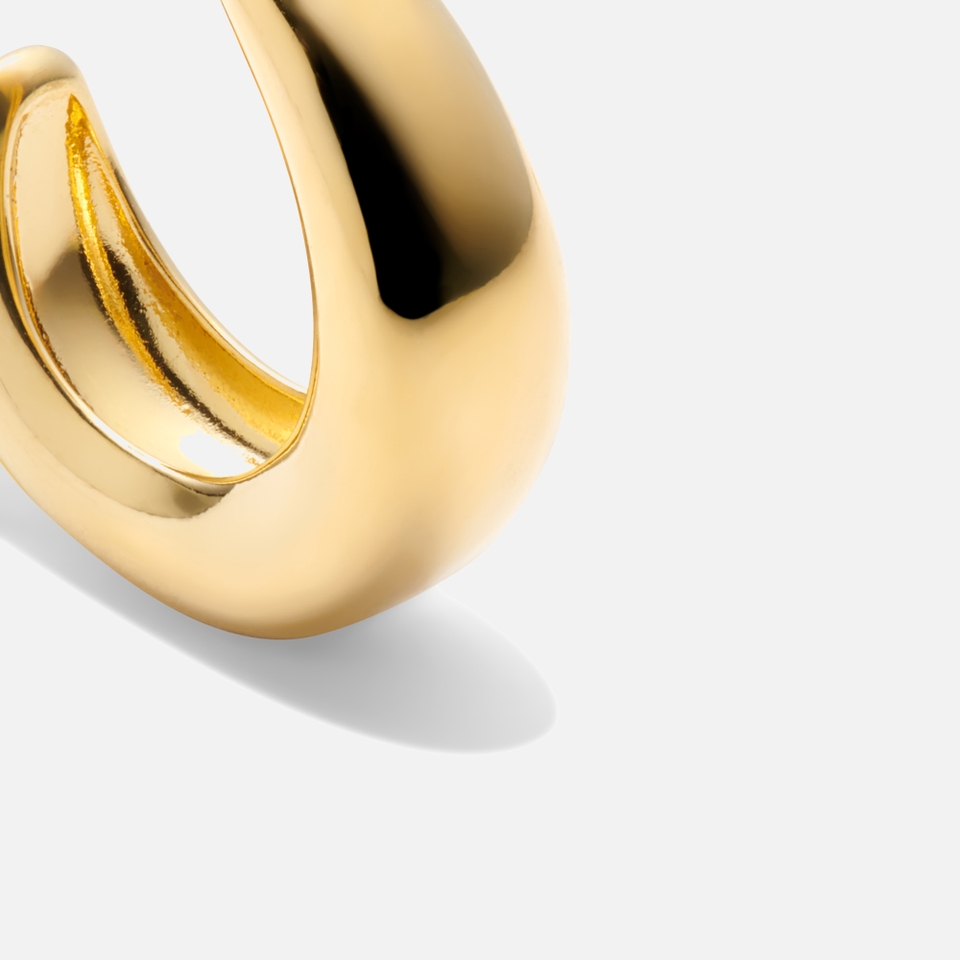 Katie Loxton With Love Signet 18-Karat Gold-Plated Hoop Earrings