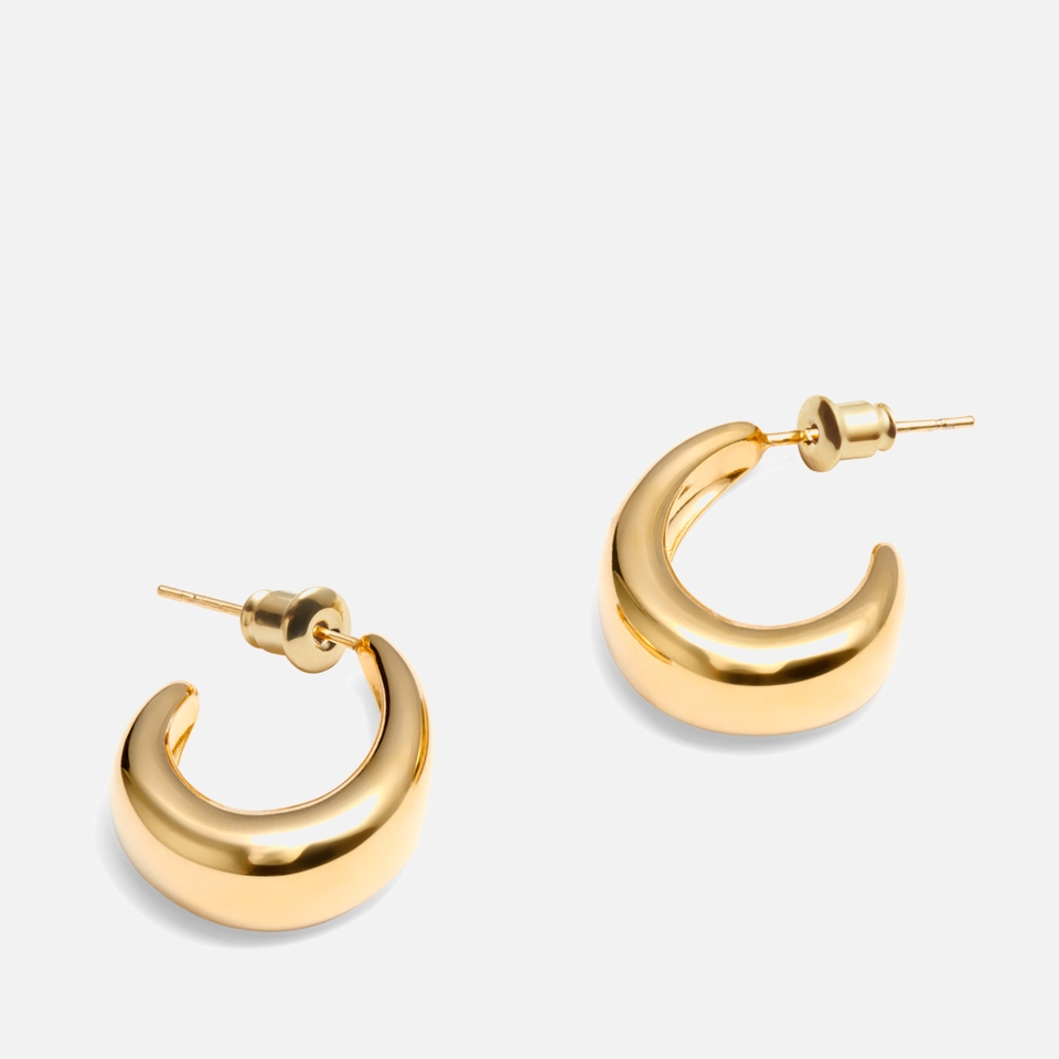 Katie Loxton With Love Signet 18-Karat Gold-Plated Hoop Earrings