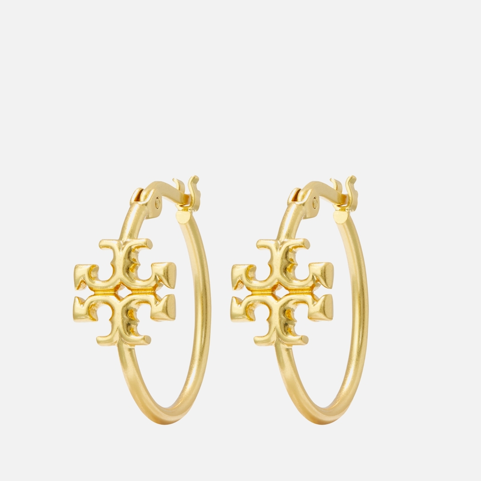 Tory Burch Small Eleanor Gold-Tone Hoop Earrings