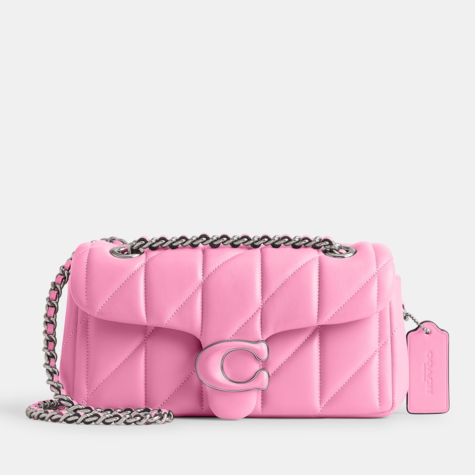 Coach Women's Quilted Leather Covered C Tabby Shoulder Bag 20 With Chain - Vivid Pink