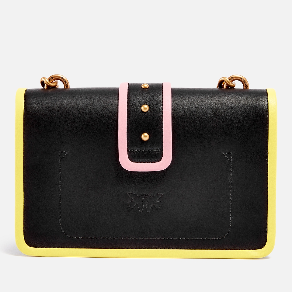 Pinko Love One Mini Contrast Trim Faux Leather Bag