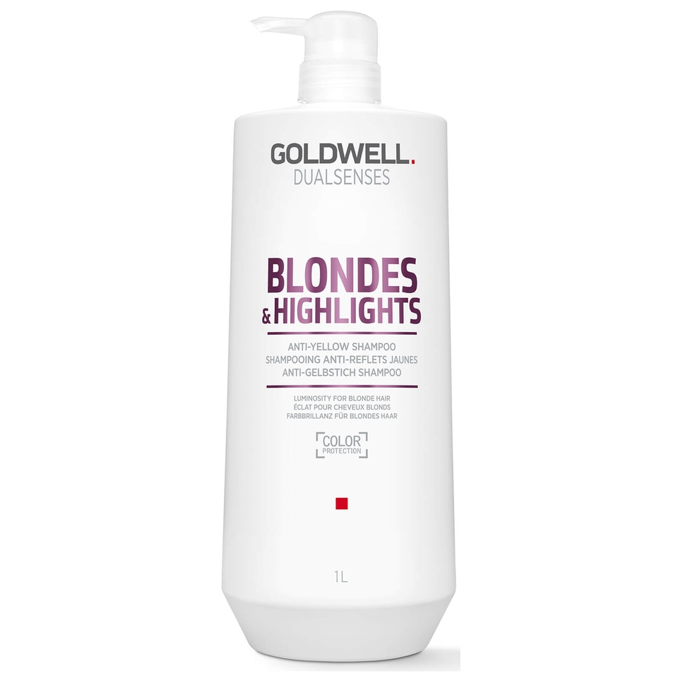 Goldwell Dualsenses Blondes and Highlights Anti-Yellow Shampoo and Conditioner 1L Duo