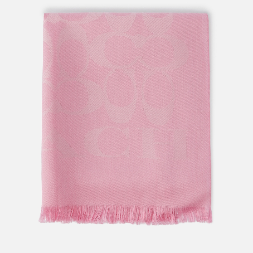Coach Signature C Oblong Satin-Jacquard Scarf
