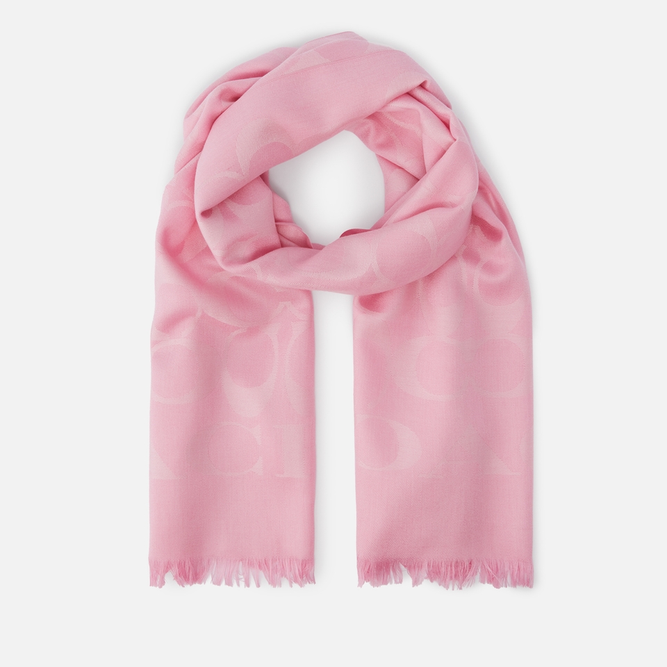 Coach Signature C Oblong Satin-Jacquard Scarf