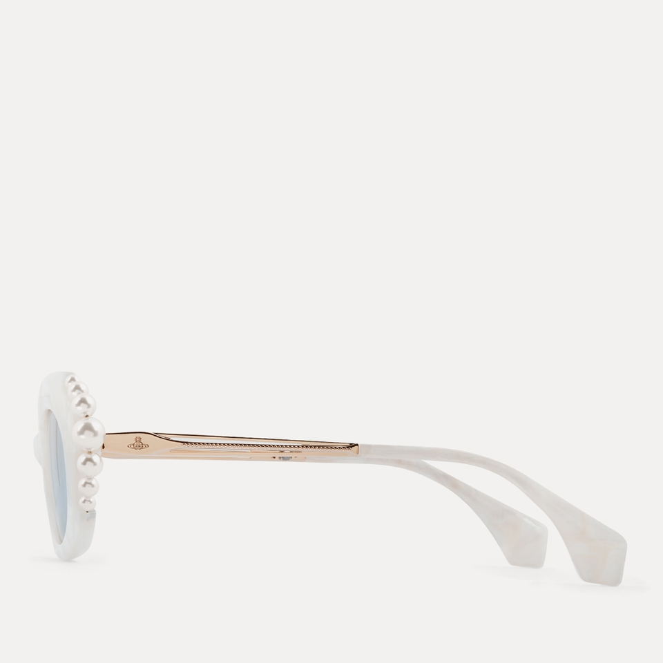 Vivienne Westwood Women's Pearl Cat Eye Sunglasses - Gloss White Pearl