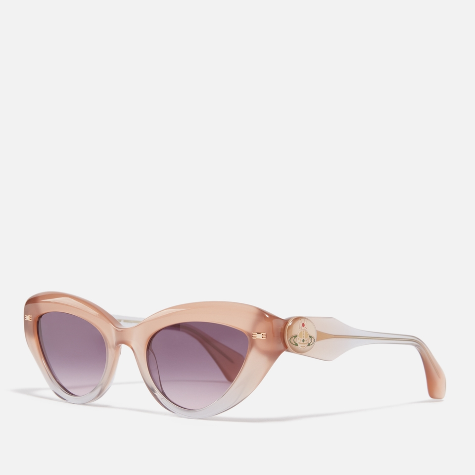 Vivienne Westwood Women's Acetate Cat Eye Sunglasses - Gloss Milky Cream/Grey Gradient