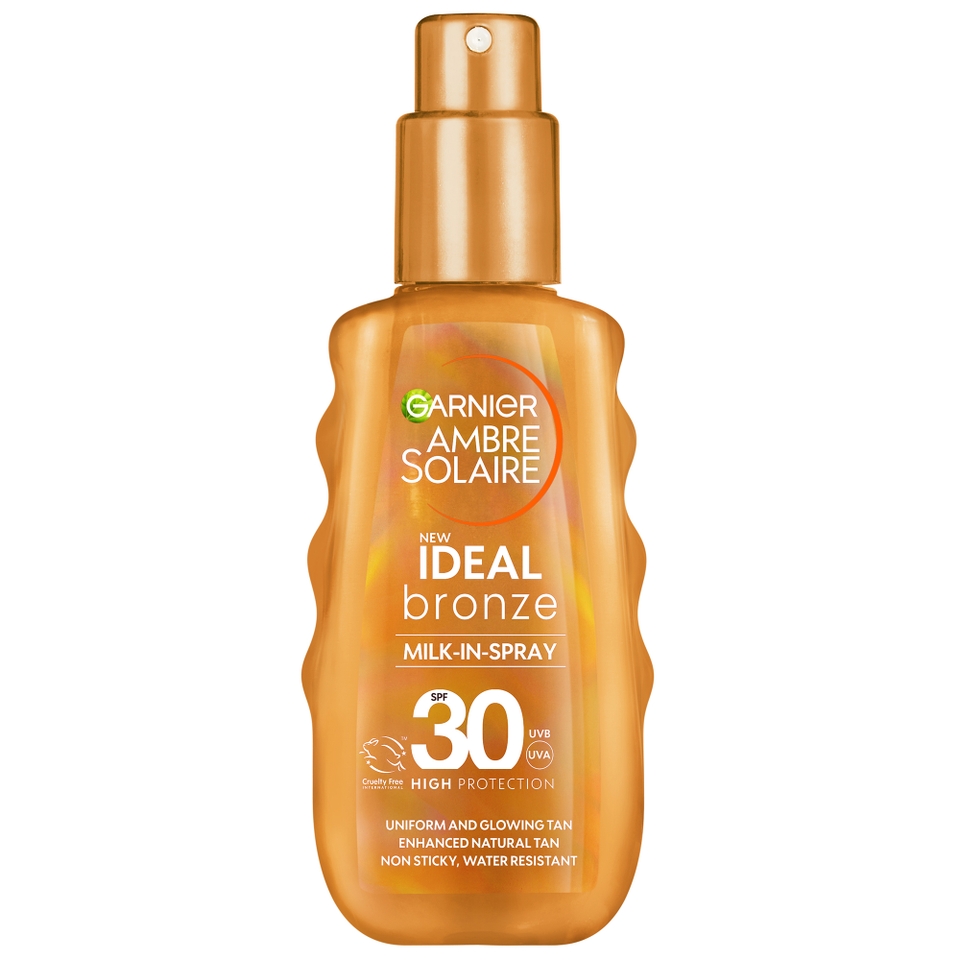 Garnier Ambre Solaire Ideal Bronze Milk-In Tanning Spray for Face and Body SPF30 150ml