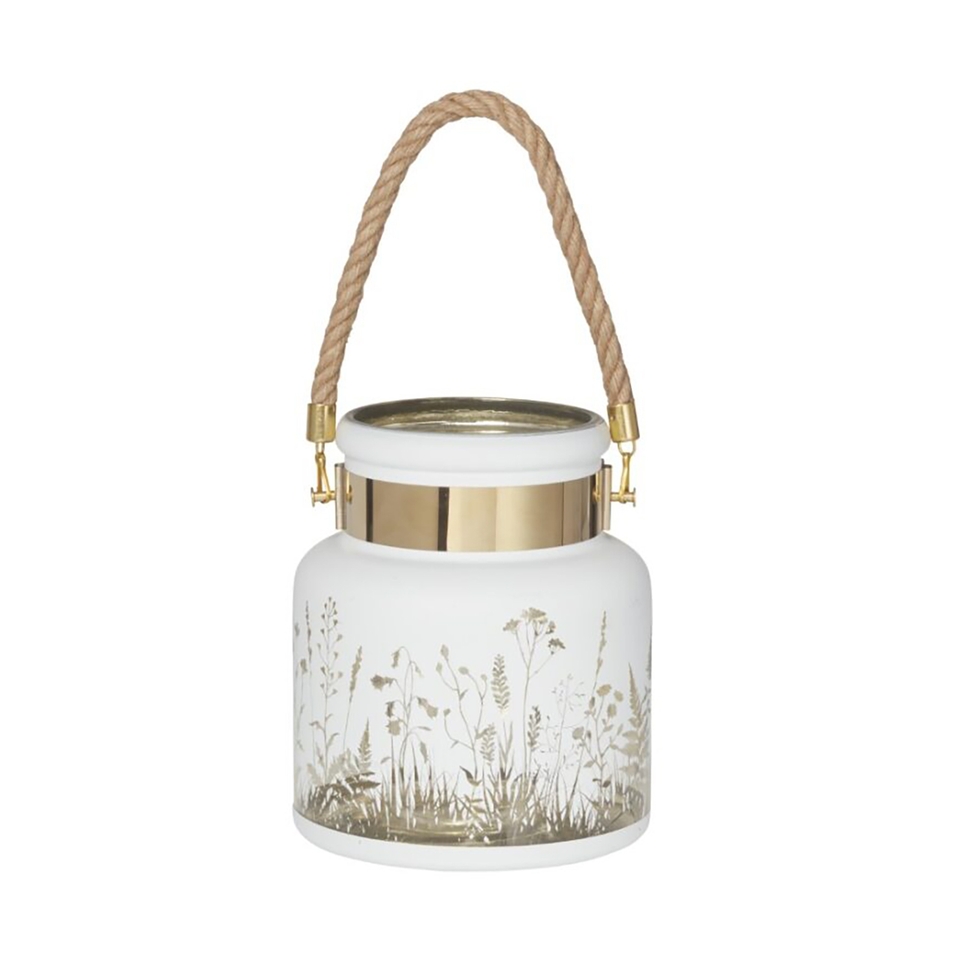 Decorative Meadow Lantern - White