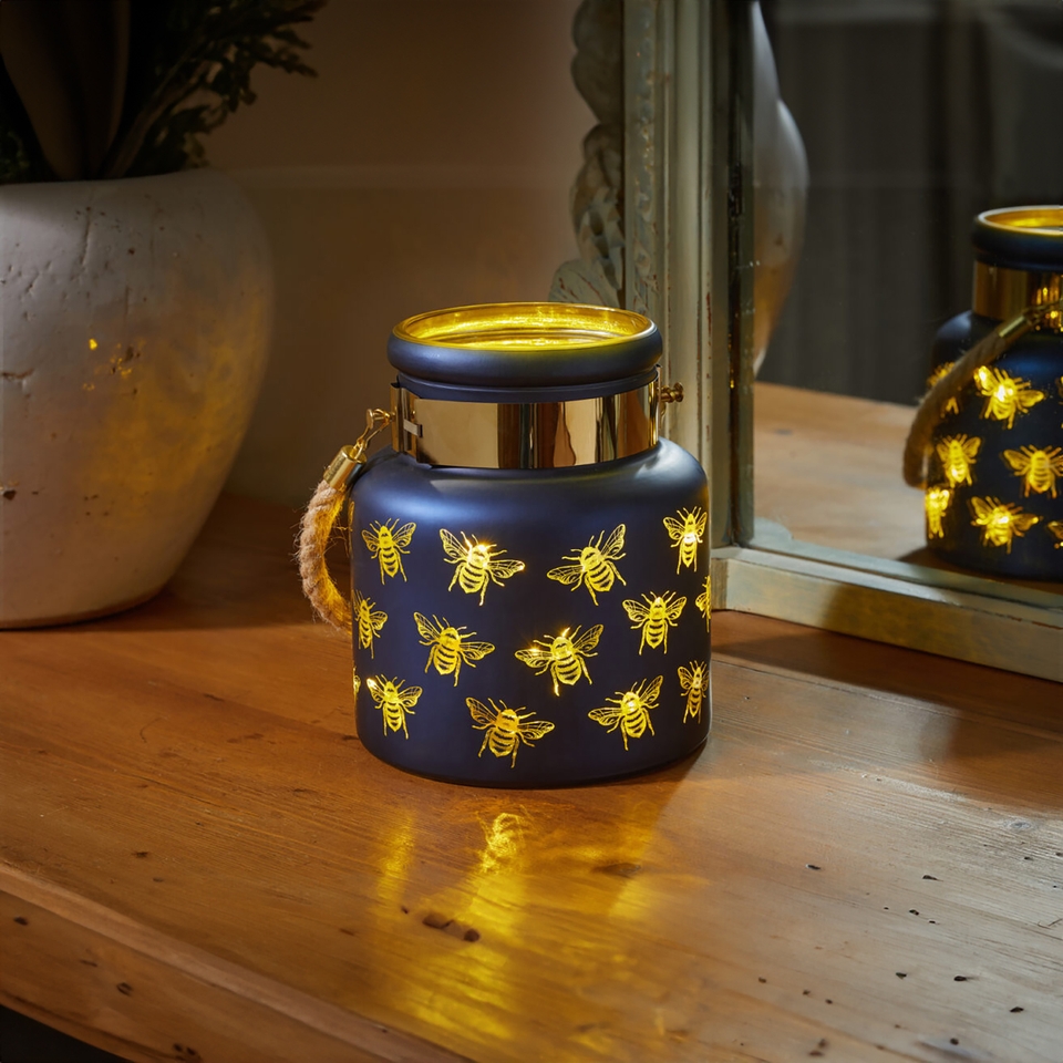 Decorative Bee Lantern - Sapphire