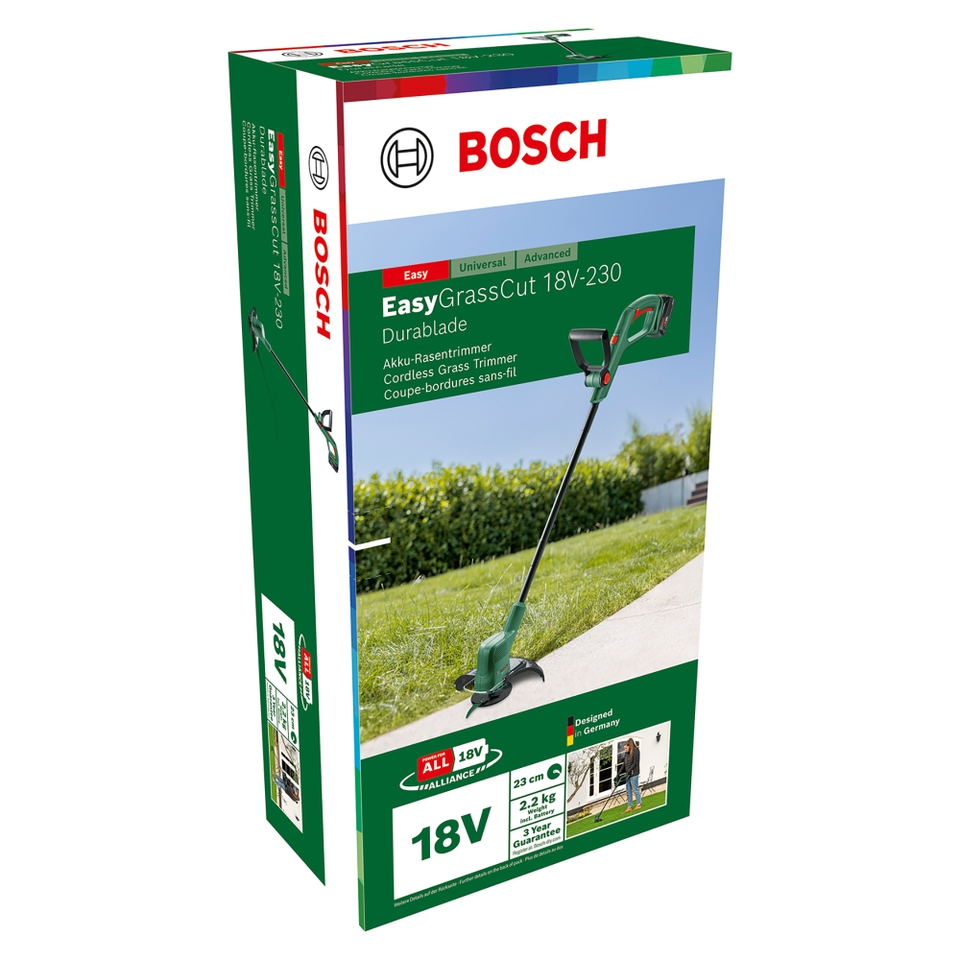 Bosch EasyGrassCut 18V-230 Cordless Grass Trimmer Classic Green