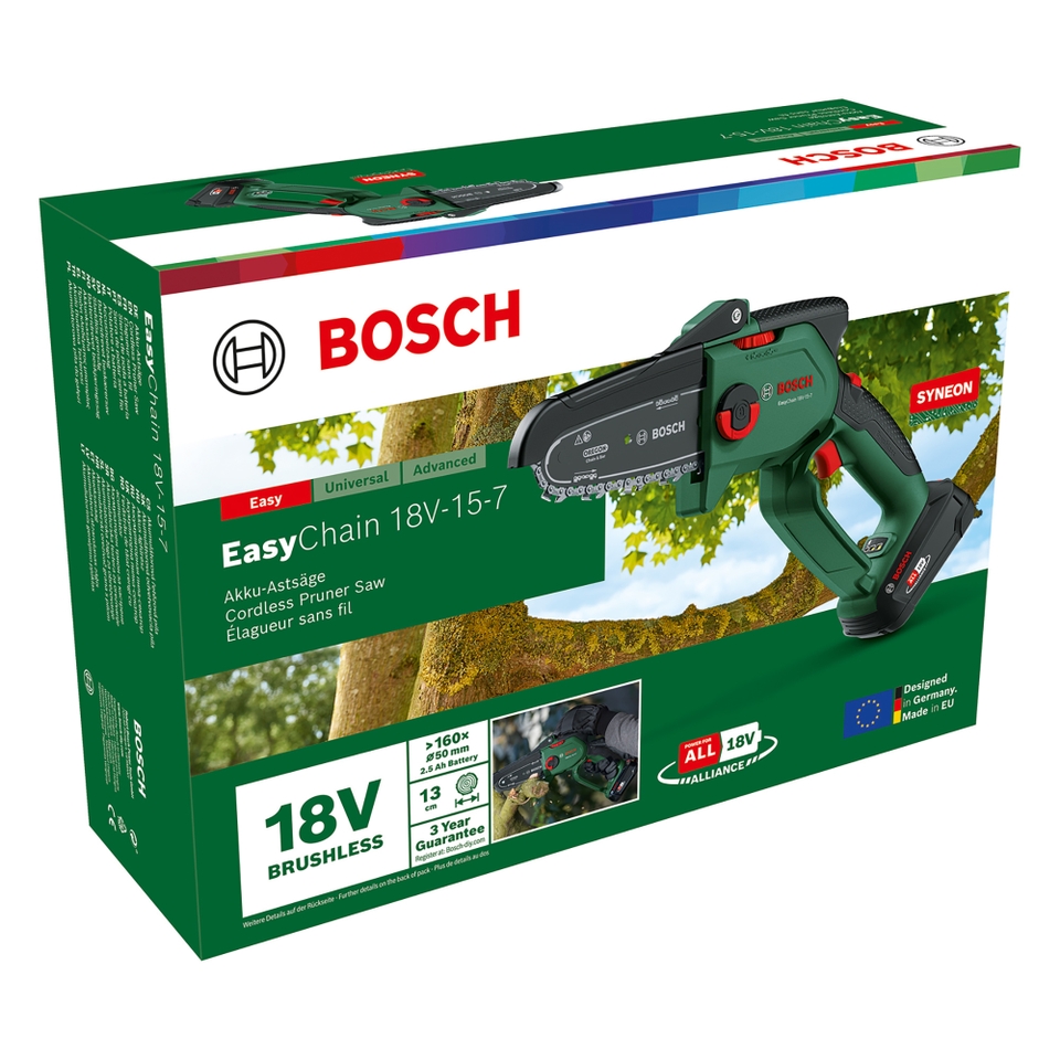 Bosch EasyChain Cordless Chainsaw 18V-15-7