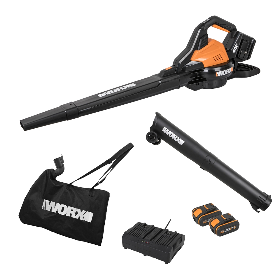Worx 40v WG583E Cordless Brushless Garden Blower & Vacuum