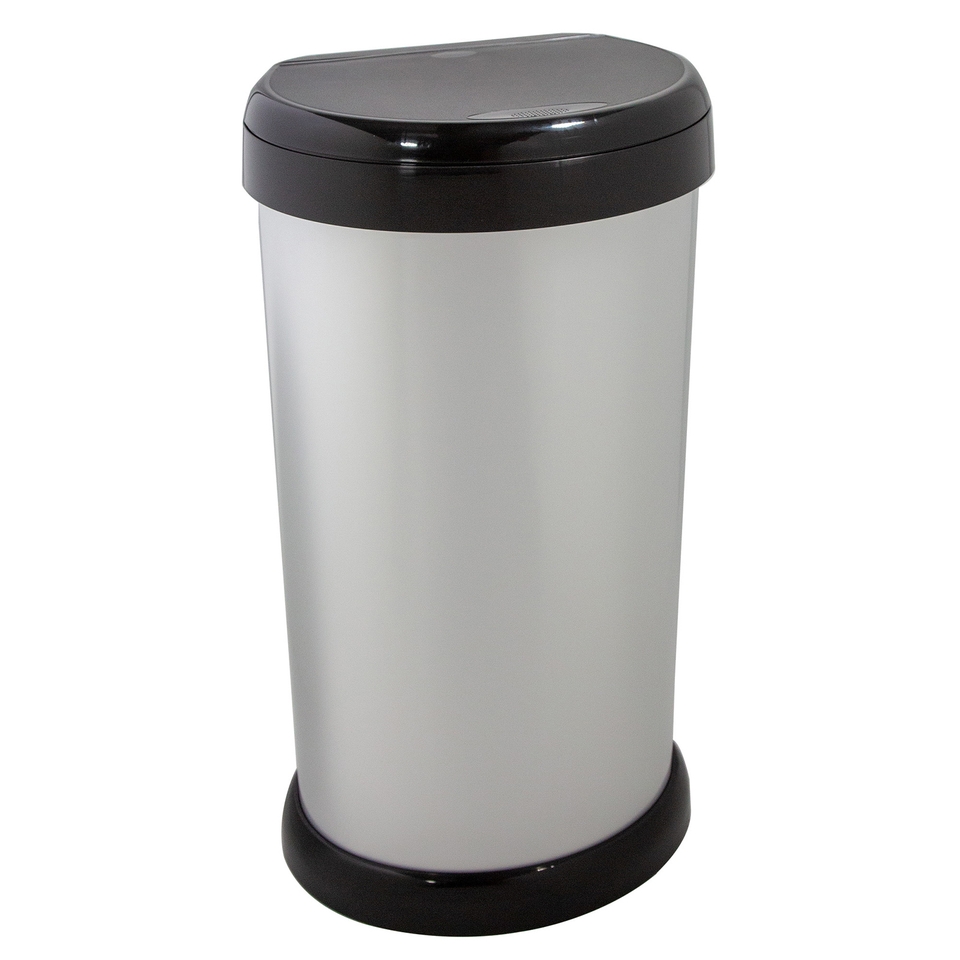 42L Touch Top Bin Silver Homebase