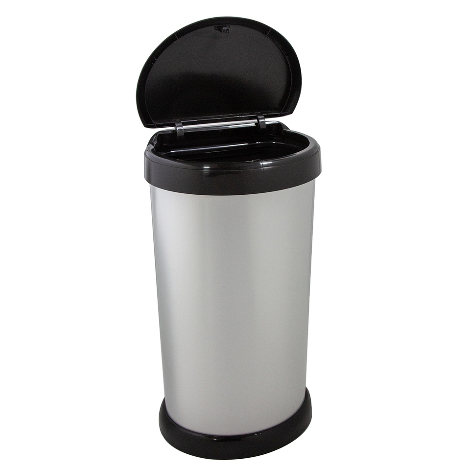 42L Touch Top Bin Silver Homebase