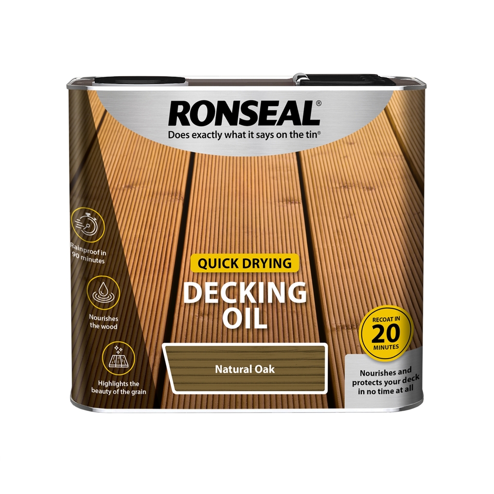 Ronseal Quick Drying Decking Oil Natural Oak - 2.5L