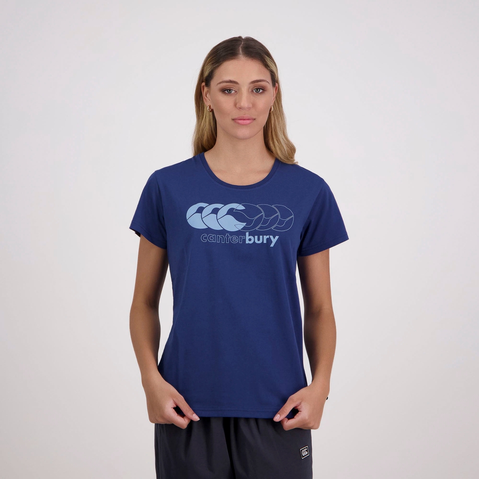 WOMENS FUNDAMENTALS T-SHIRT DENIM BLUE