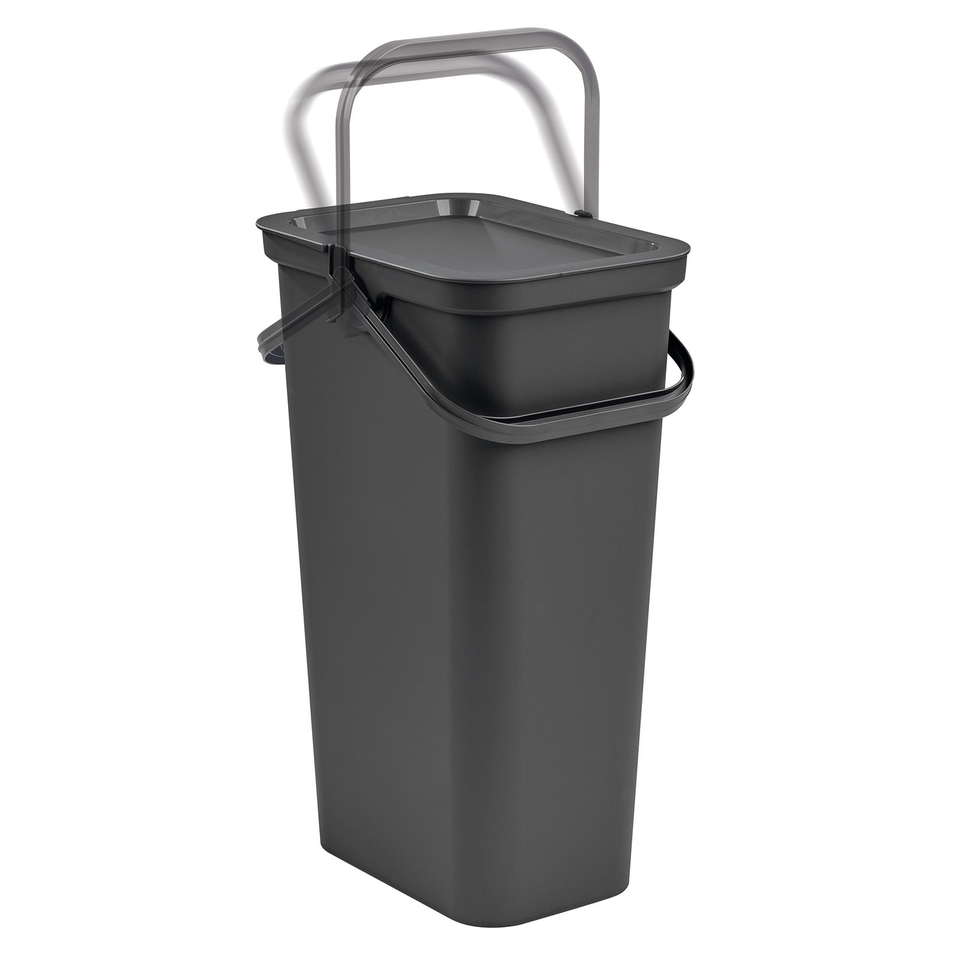 25L Recycling Bin with Handle - Platinum