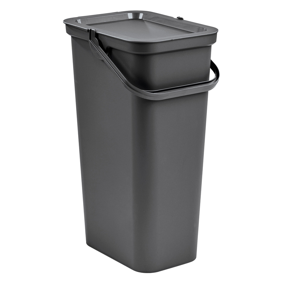 25L Recycling Bin with Handle - Platinum