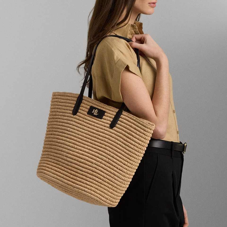 Lauren Ralph Lauren Brie 31 Paper Straw Large Tote Bag