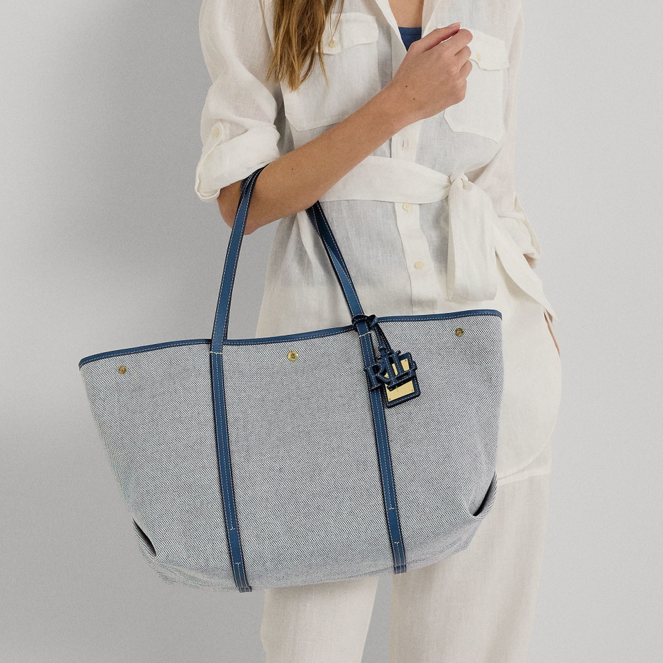 Lauren Ralph Lauren Emerie Cotton-Canvas Extra Large Tote Bag