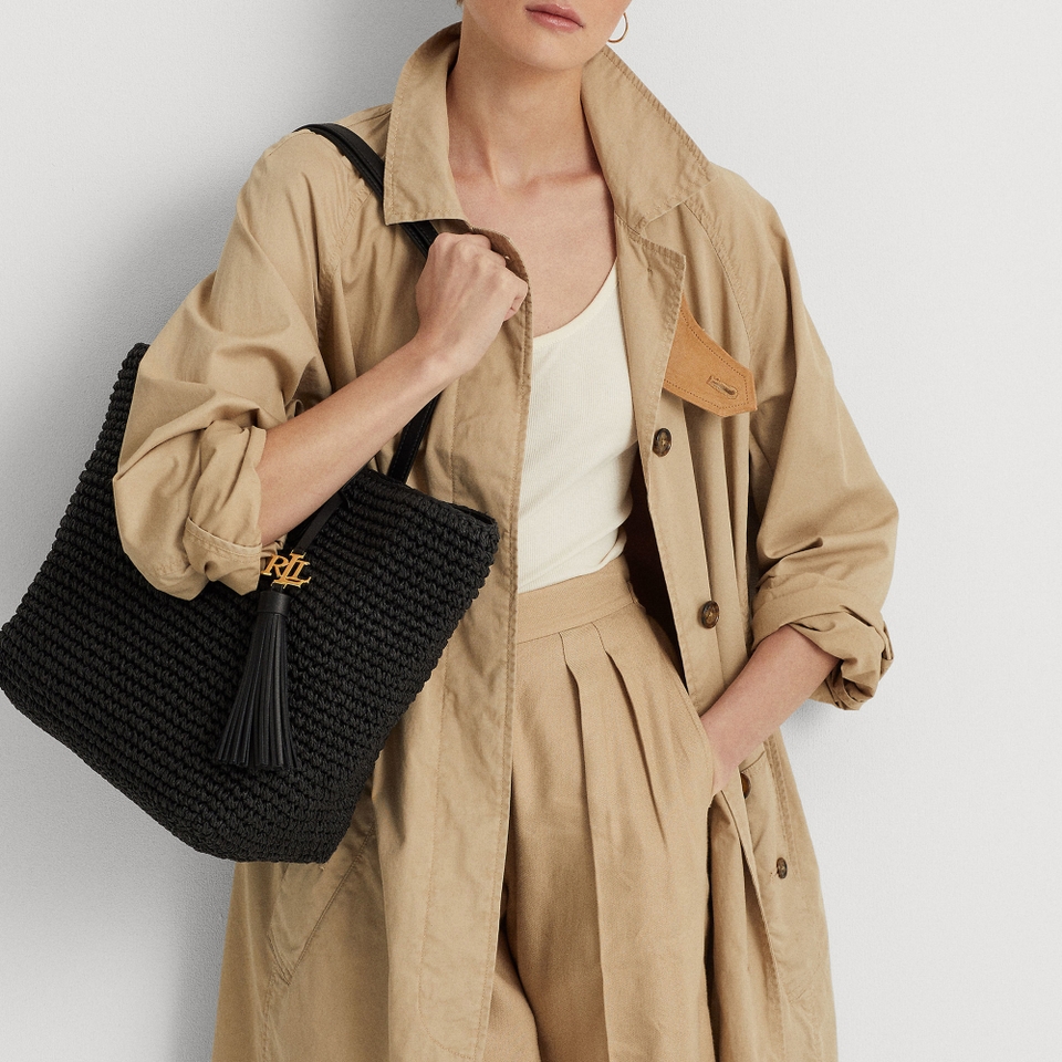 Lauren Ralph Lauren Whitnet 20 Straw Medium Tote Bag