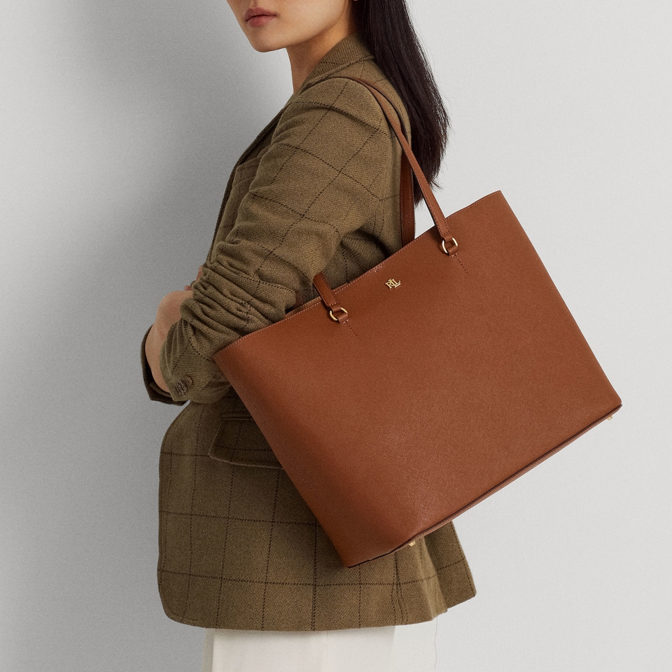 Lauren Ralph Lauren Karly Leather Large Tote Bag