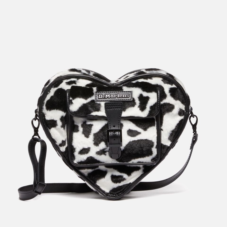 Dr. Martens Women's Cow Print Faux Fur Heart Backpack - Black/White