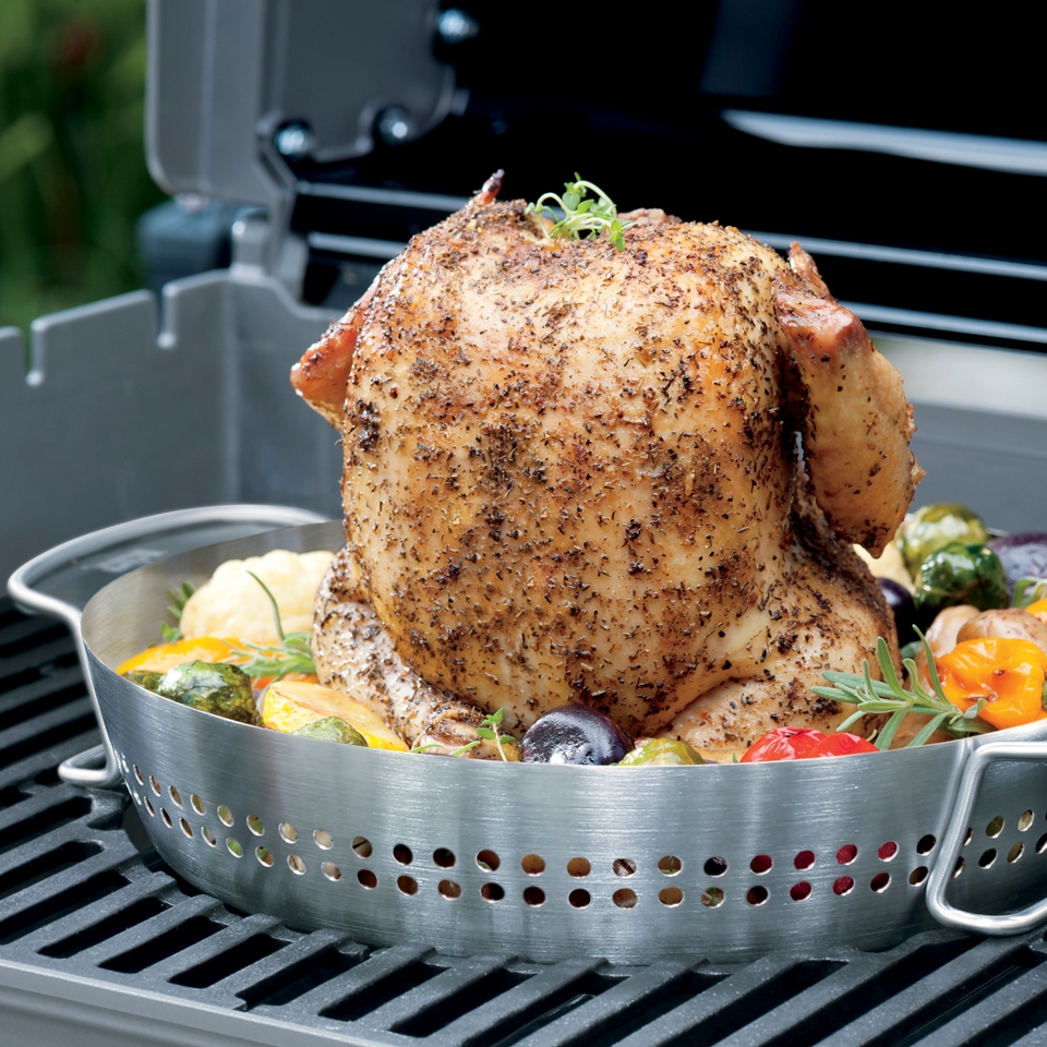 Weber Poultry Roaster Fits Gourmet BBQ System - Stainless Steel