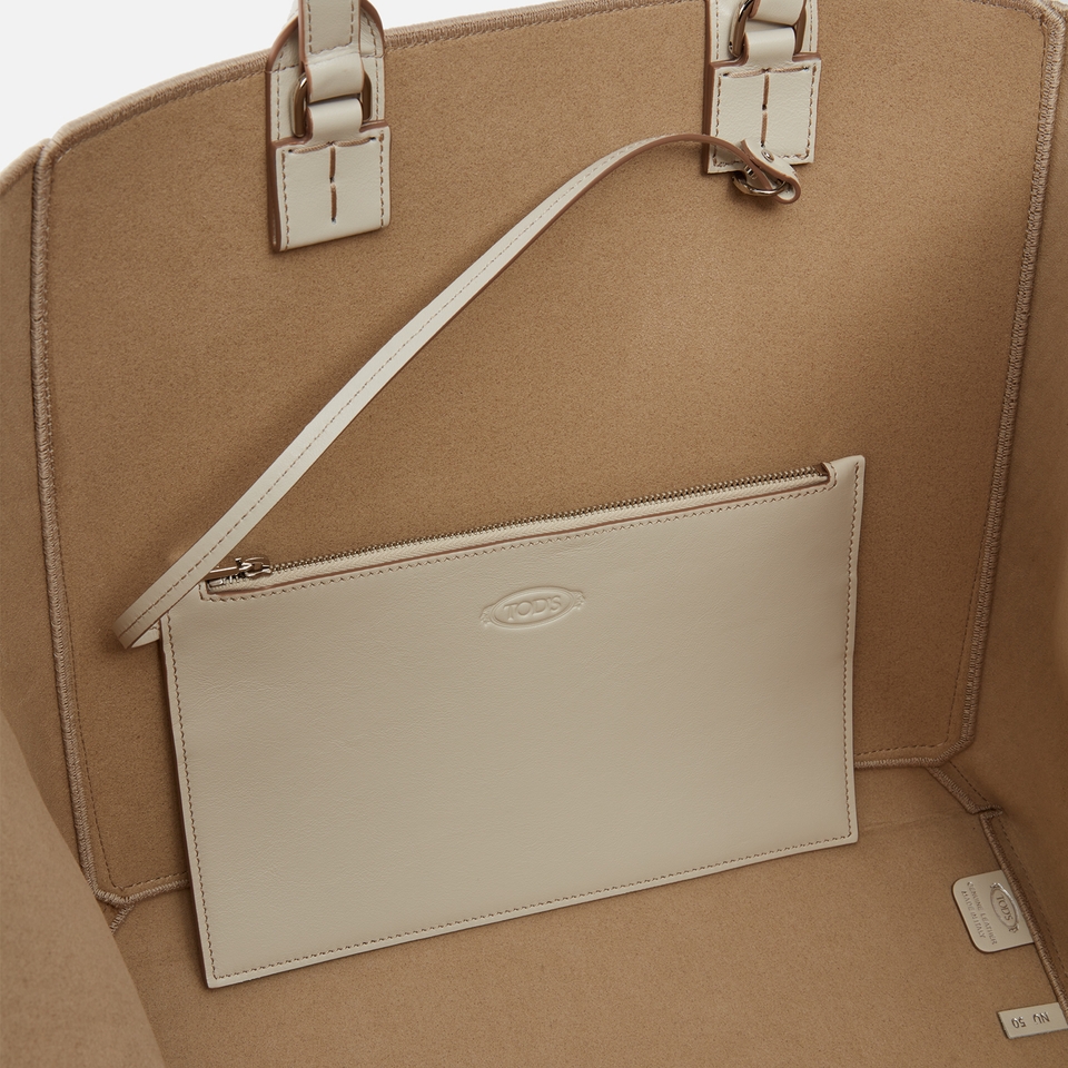Tod's Large Canvas and Jacquard Tote Bag