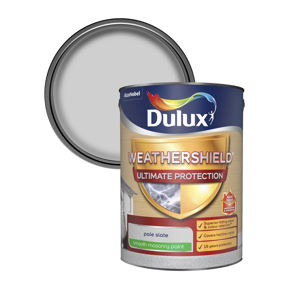 Dulux Weathershield Ultimate Protection Smooth Matt Masonry Paint Pale Slate - 5L