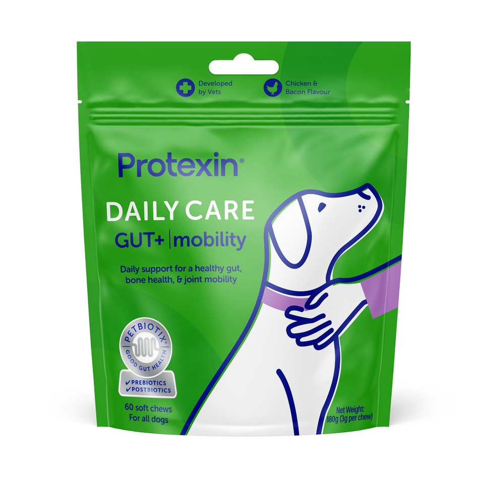Protexin Daily Care Gut+ Mobility, Chicken and Bacon Flavour, 60 Chews