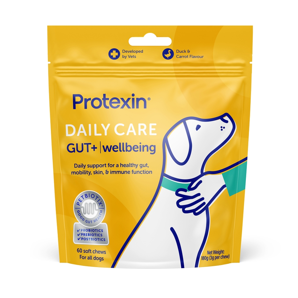 Protexin Daily Care Gut+ Wellbeing, Duck and Carrot Flavour, 60 Chews