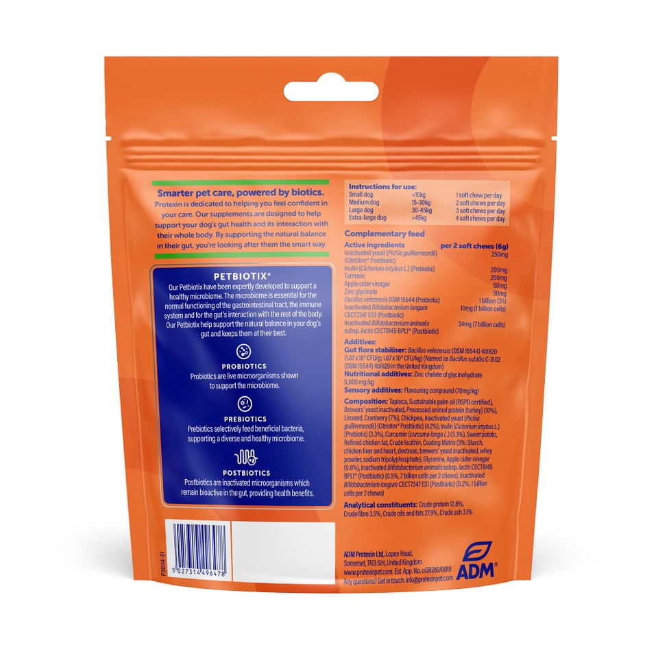 Protexin Daily Care Gut+ Immunity, Turkey and Cranberry Flavour, 60 Chews