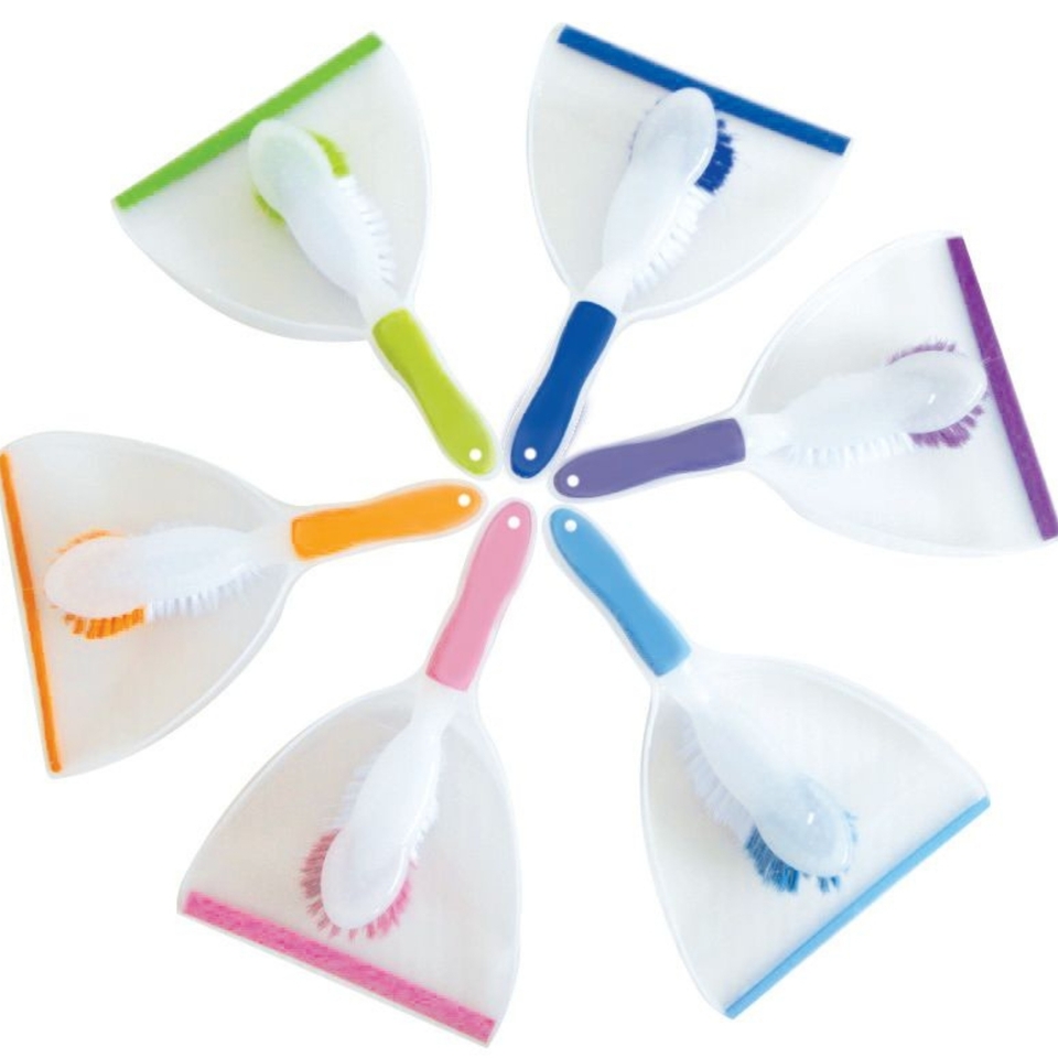 Duzzit Indoor Bright Dustpan and Brush Set (Assorted Colours)