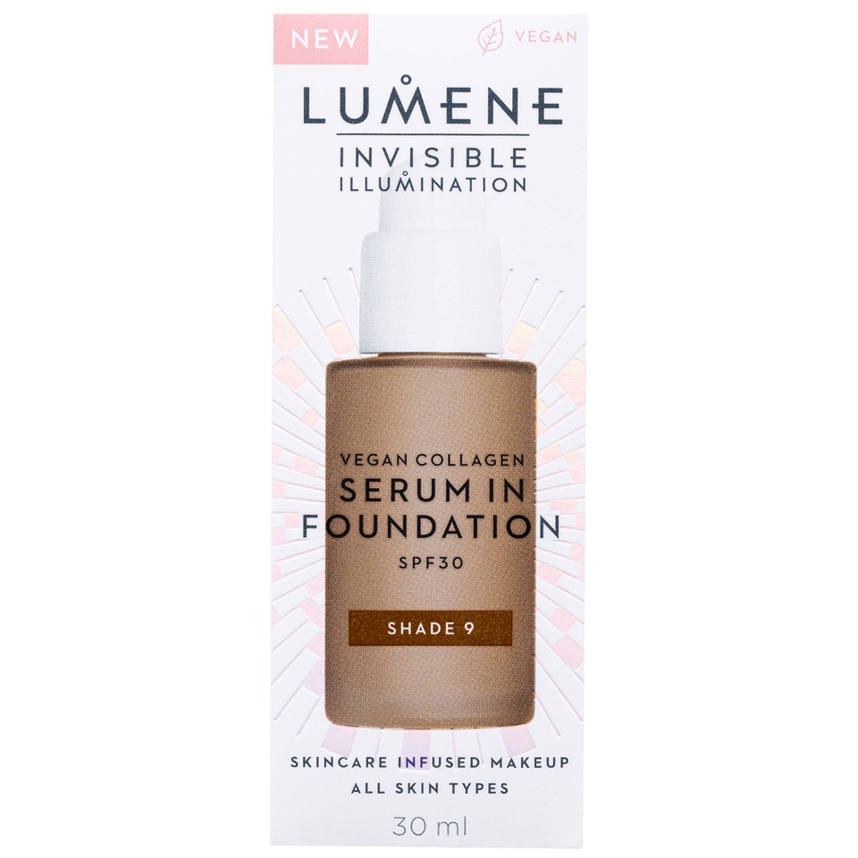 Lumene Invisible Illumination SPF30 Vegan Collagen Serum in Foundation 30ml (Various Shades)