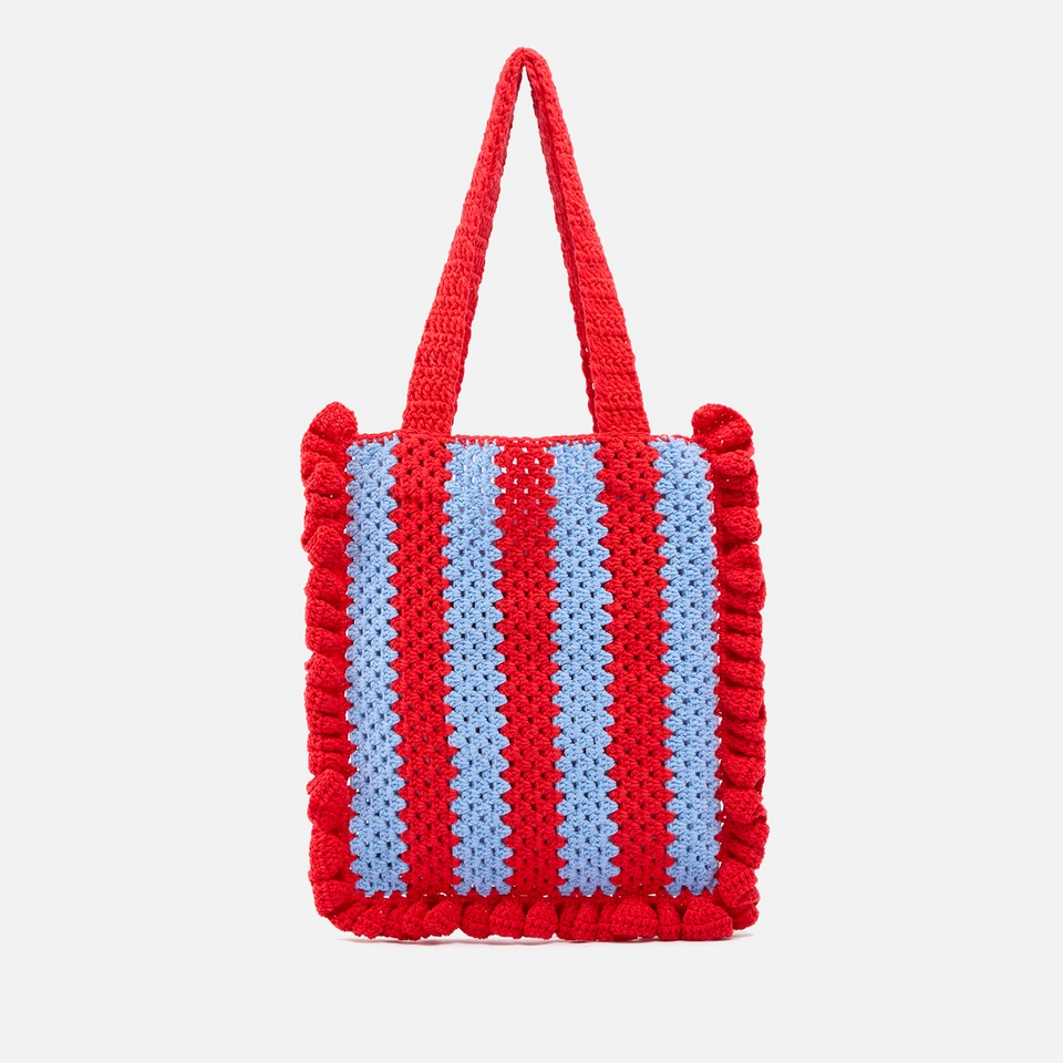 Damson Madder Frill Striped Crochet Bag