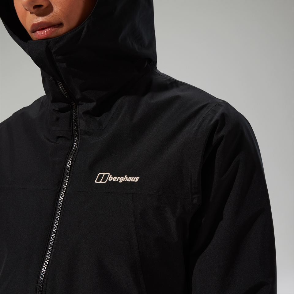 Isolierte wasserdichte Deluge Pro 3.0 Damen-Jacke - Schwarz