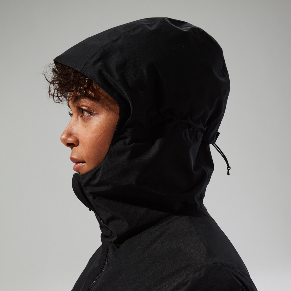 Isolierte wasserdichte Deluge Pro 3.0 Damen-Jacke - Schwarz