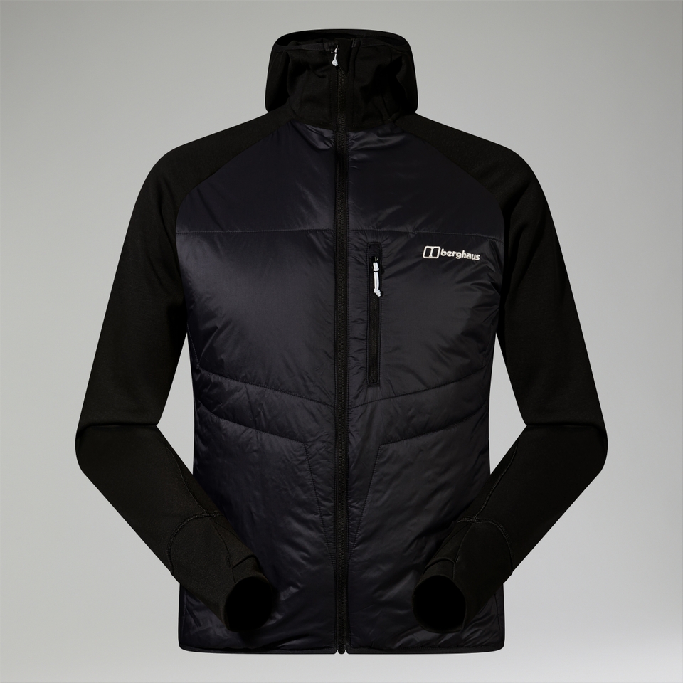 Trawden Hybrid-Kapuzenjacke für Herren - Schwarz