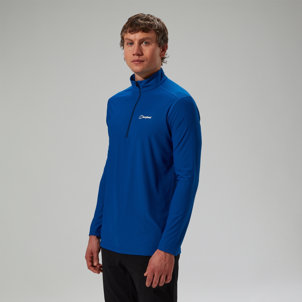 Men's 247 Half Zip Long Sleeve Tech Tee - Blue