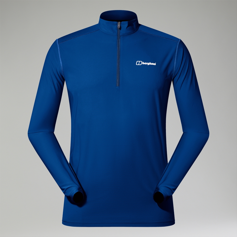 Men's 247 Half Zip Long Sleeve Tech Tee - Blue