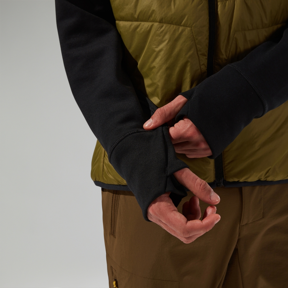 Men's Trawden Hybrid Hooded Jacket - Green/Black